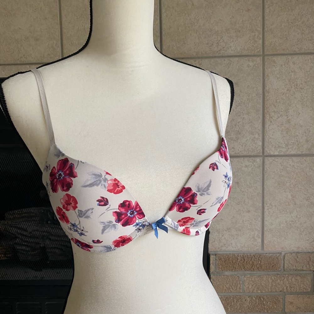 floral lace push up bra
